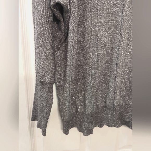 Joseph A. Cowl Neck oversized shimmer metallic long sleeve Sweater pullover XL - Picture 3 of 8